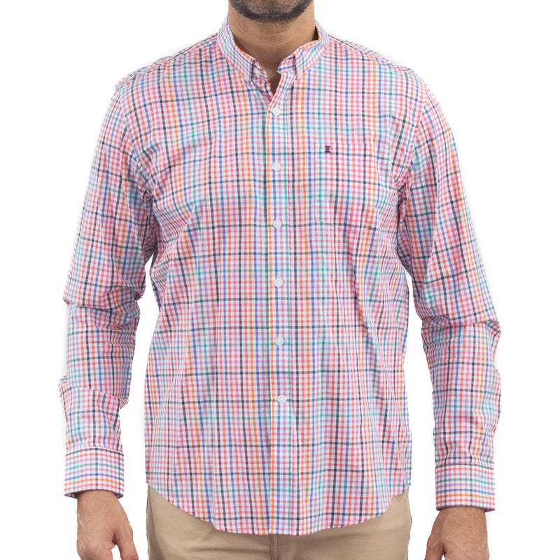 Camisa de Cuadros Multicolor con Manga Larga 100% Algodón 2315444