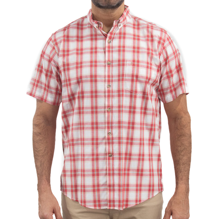 Camisa de Cuadros Roja con Manga Corta 100% Algodón 2315466
