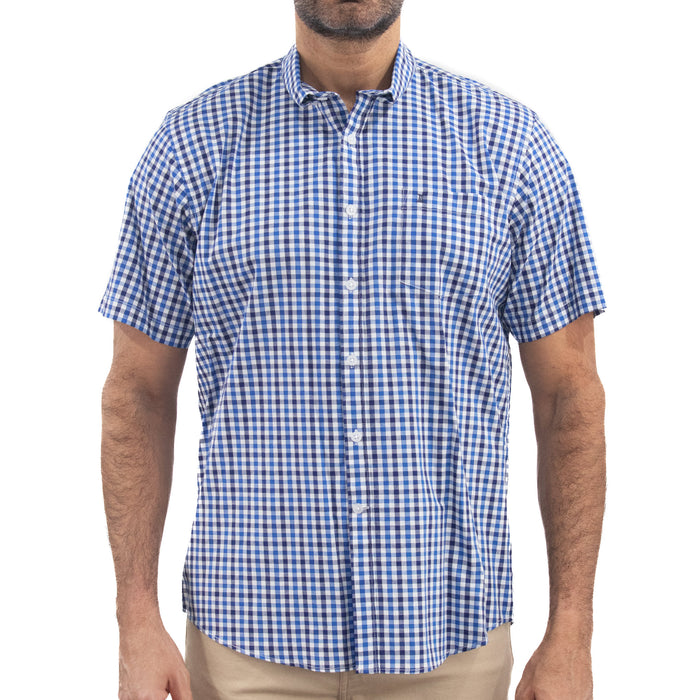 Camisa de Cuadros Azul con Manga Corta 100% Algodón 2315512