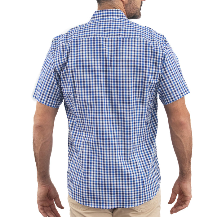 Camisa de Cuadros Azul con Manga Corta 100% Algodón 2315512