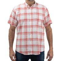 Camisa de Cuadros Naranja con Manga Corta 100% Algodón 2405044