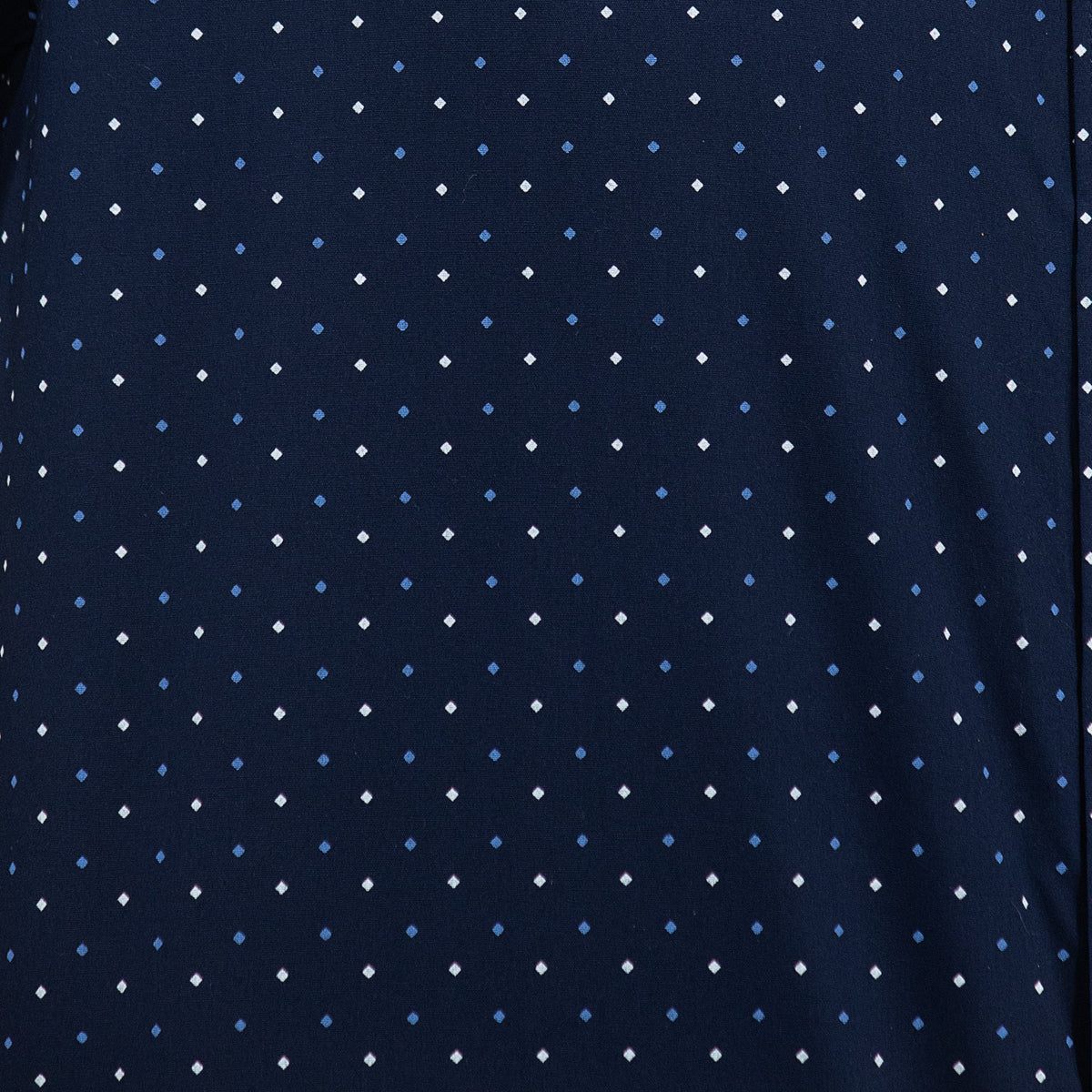 Camisa Azul con Estampado de Manga Corta 100% Algodón 2406009
