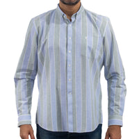 Camisa Rayas Verde con Manga Larga 100% Algodón 2406061