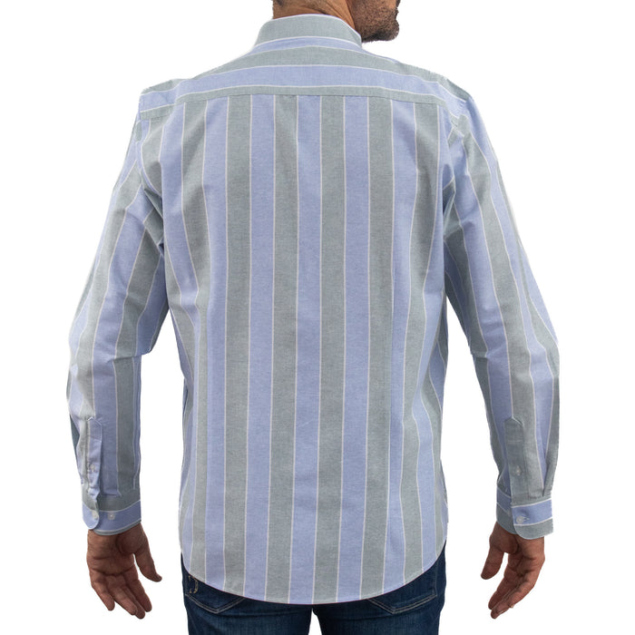 Camisa Rayas Verde con Manga Larga 100% Algodón 2406061