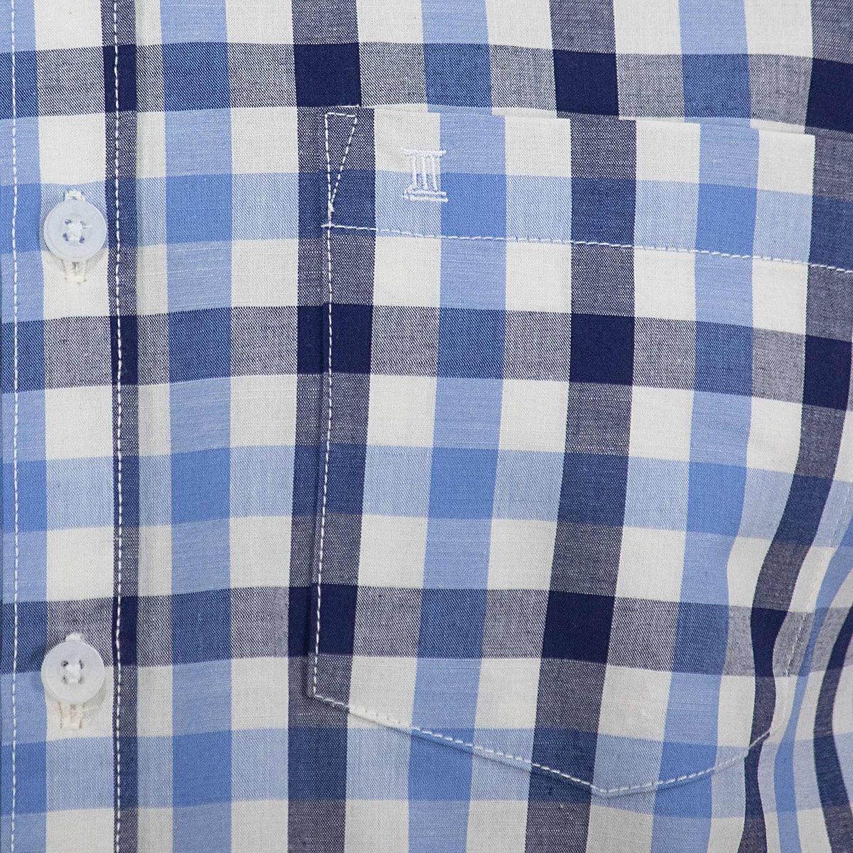 Camisa de Cuadros Azul con Manga Corta 100% Algodón 2406074