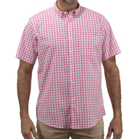Camisa de Manga Corta Cuadros Rosa 100% Algodón 2407021