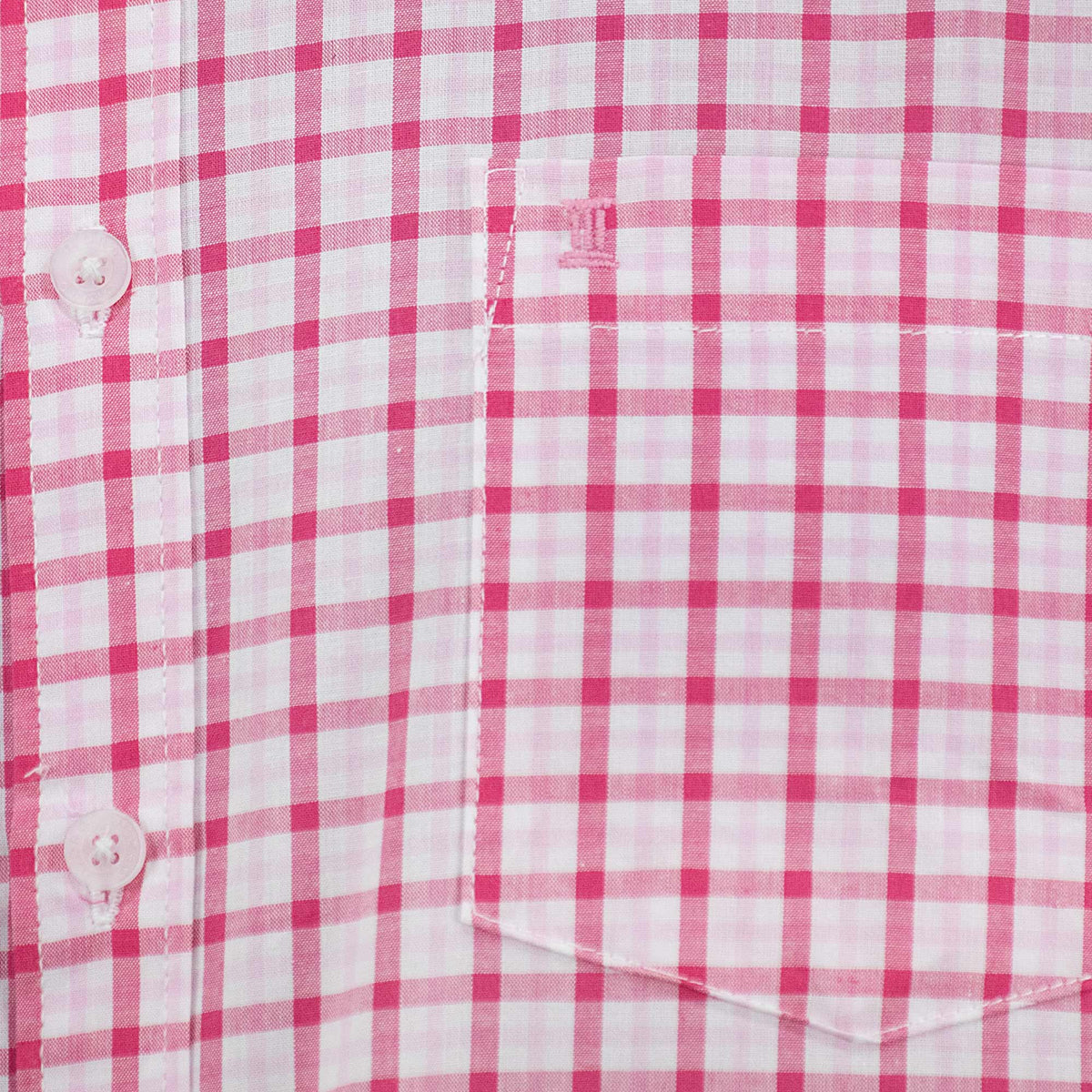 Camisa de Manga Corta Cuadros Rosa 100% Algodón 2407021