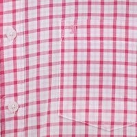 Camisa de Manga Corta Cuadros Rosa 100% Algodón 2407021