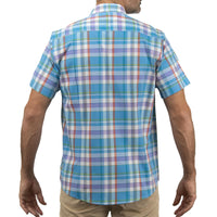 Camisa de Manga Corta Cuadros Azul 100% Algodón 2408037