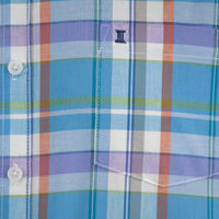 Camisa de Manga Corta Cuadros Azul 100% Algodón 2408037
