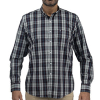 Camisa de Bambú de Cuadros Negra Manga Larga 2408042