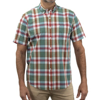 Camisa de Manga Corta Cuadros Verde 100% Algodón 2408045