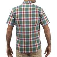 Camisa de Manga Corta Cuadros Verde 100% Algodón 2408045