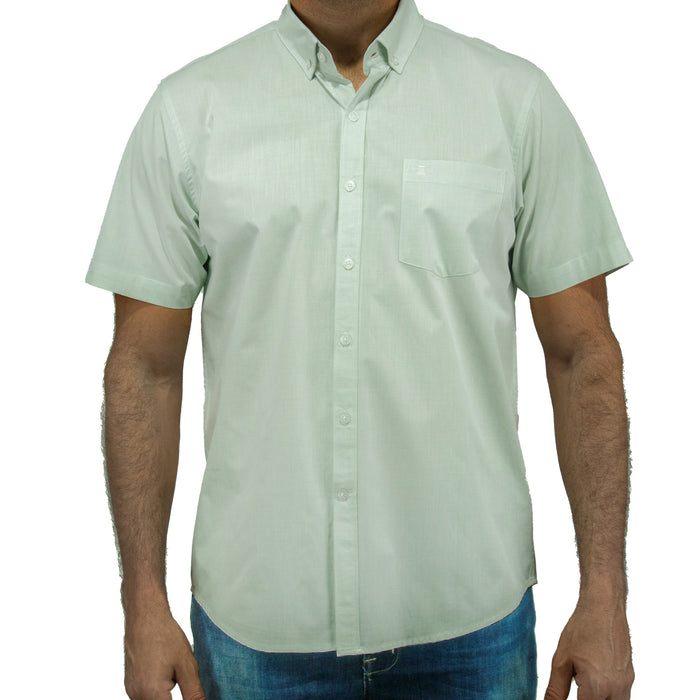Camisa Gris Lisa con Manga Corta 100% Algodón 2408047