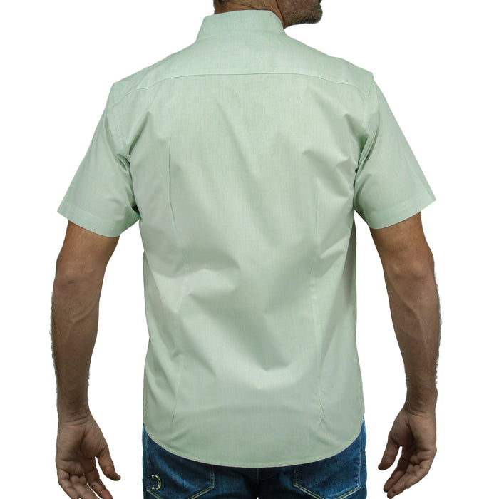 Camisa Gris Lisa con Manga Corta 100% Algodón 2408047