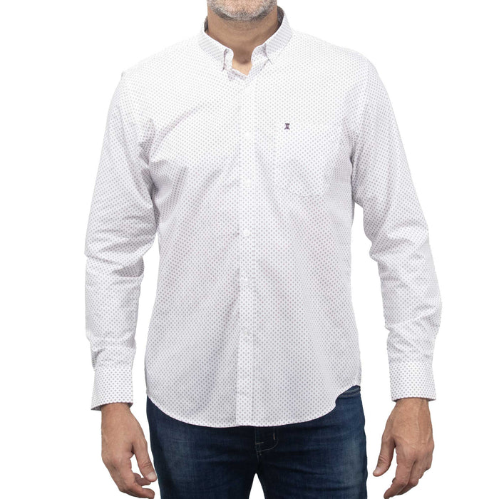 Camisa de Manga Larga Blanca con Estampado 2408068