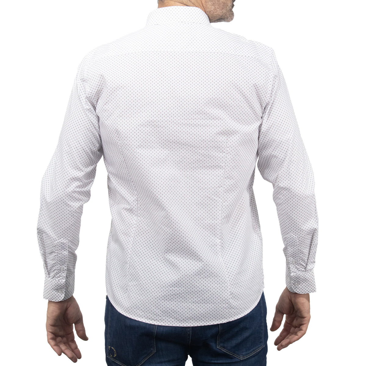 Camisa de Manga Larga Blanca con Estampado 2408068