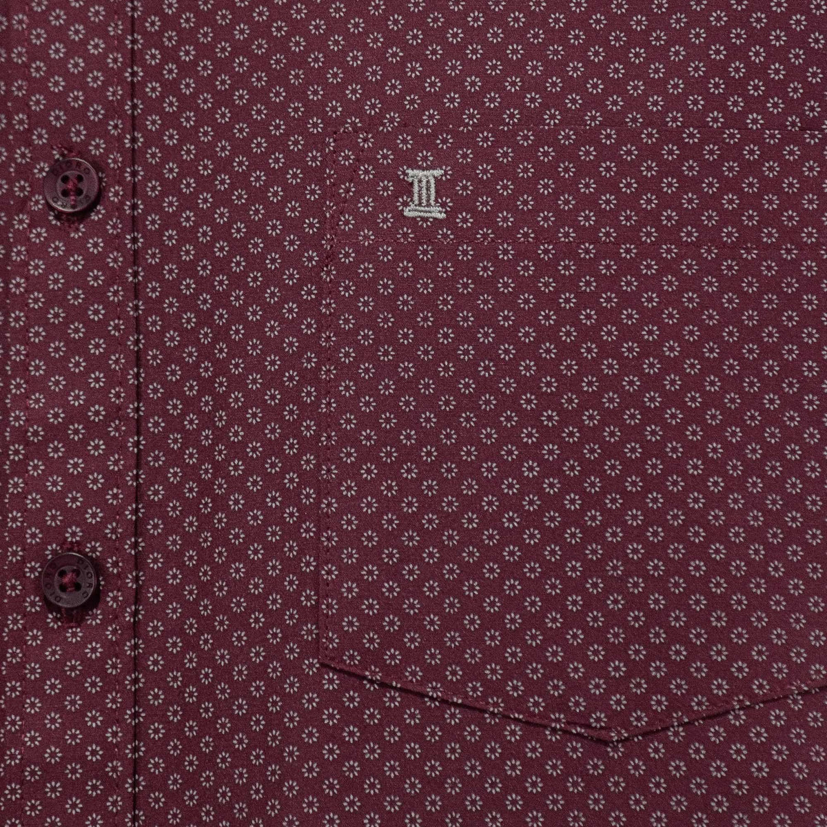 Camisa de Manga Larga Vino con Estampado 2408071