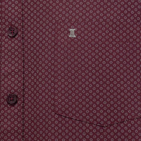 Camisa de Manga Larga Vino con Estampado 2408071