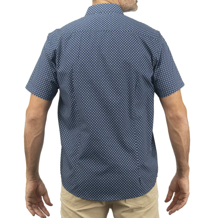 Camisa de Manga Corta Azul con Estampado 2408074