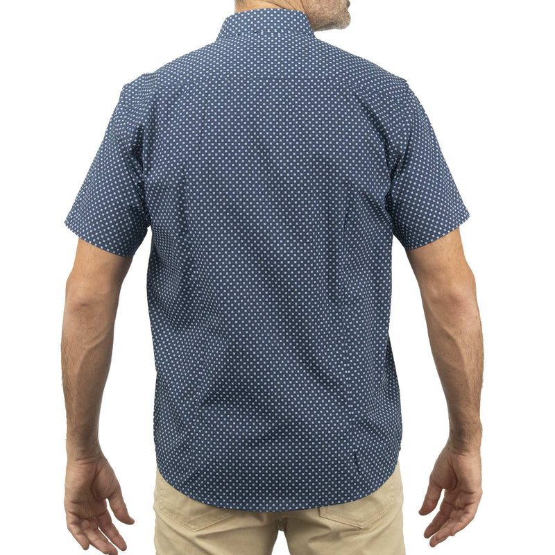 Camisa de Manga Corta Azul con Estampado 2408074