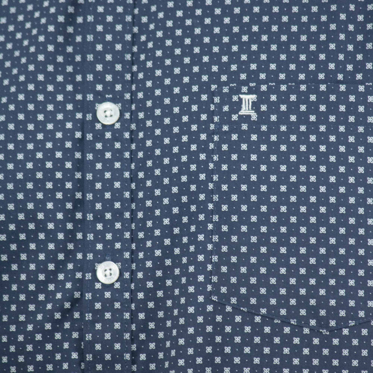 Camisa de Manga Corta Azul con Estampado 2408074