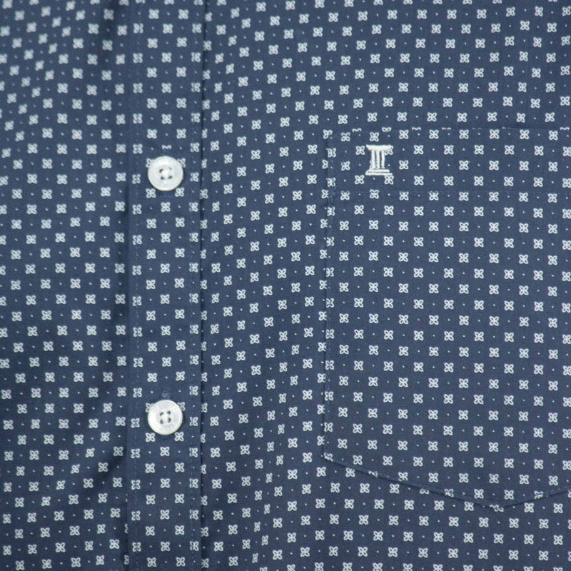 Camisa de Manga Corta Azul con Estampado 2408074