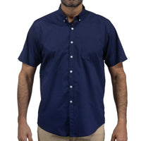 Camisa Azul con Estampado de Manga Corta 2408075