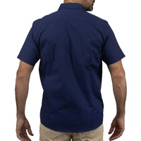 Camisa Azul con Estampado de Manga Corta 2408075