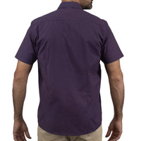 Camisa Para Caballero Casual Manga Corta Estampado Púrpura