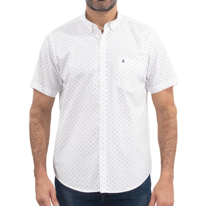 Camisa de Manga Corta Blanca con Estampado 2408080