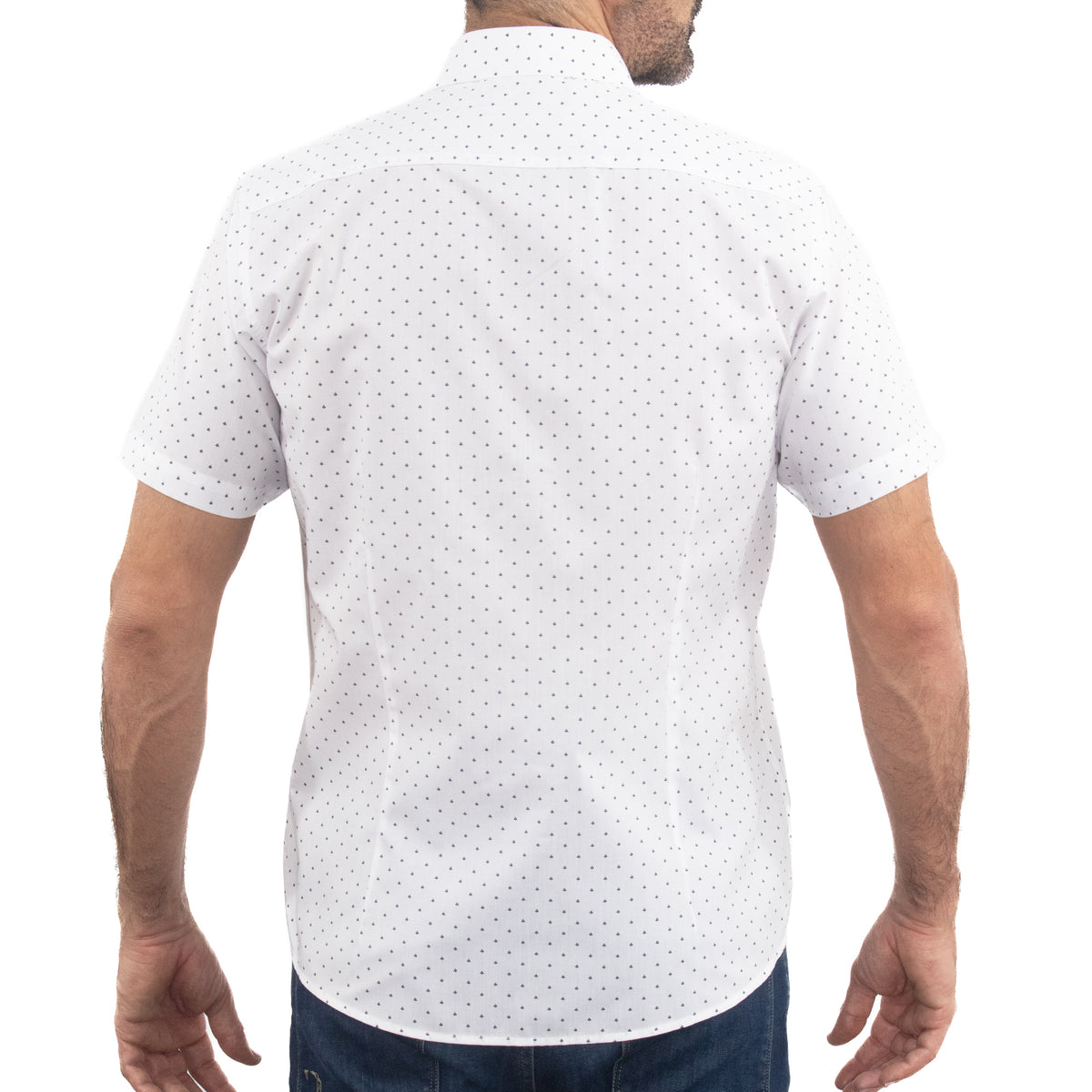 Camisa de Manga Corta Blanca con Estampado 2408080