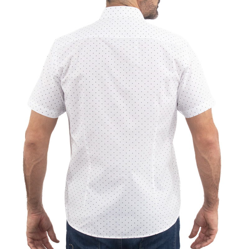 Camisa de Manga Corta Blanca con Estampado 2408080