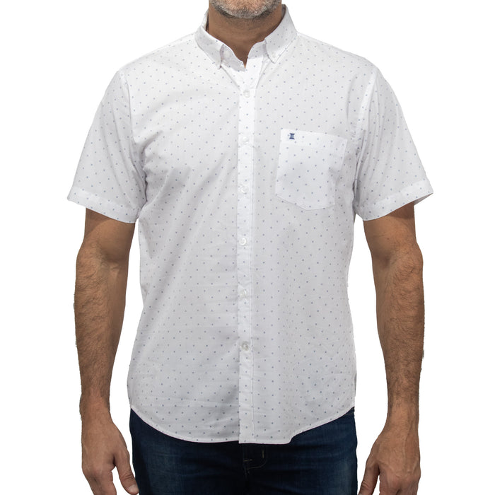 Camisa con Estampado Blanca de Manga Corta 2408081