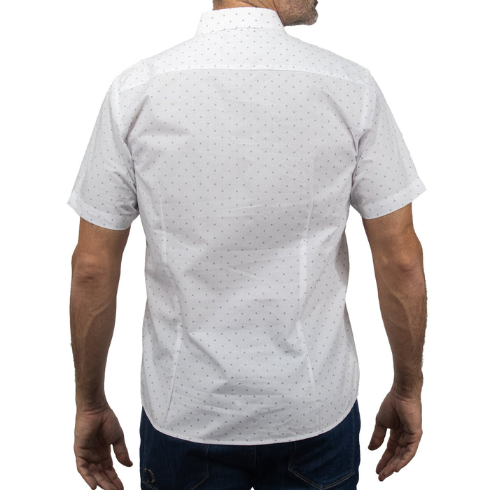 Camisa con Estampado Blanca de Manga Corta 2408081