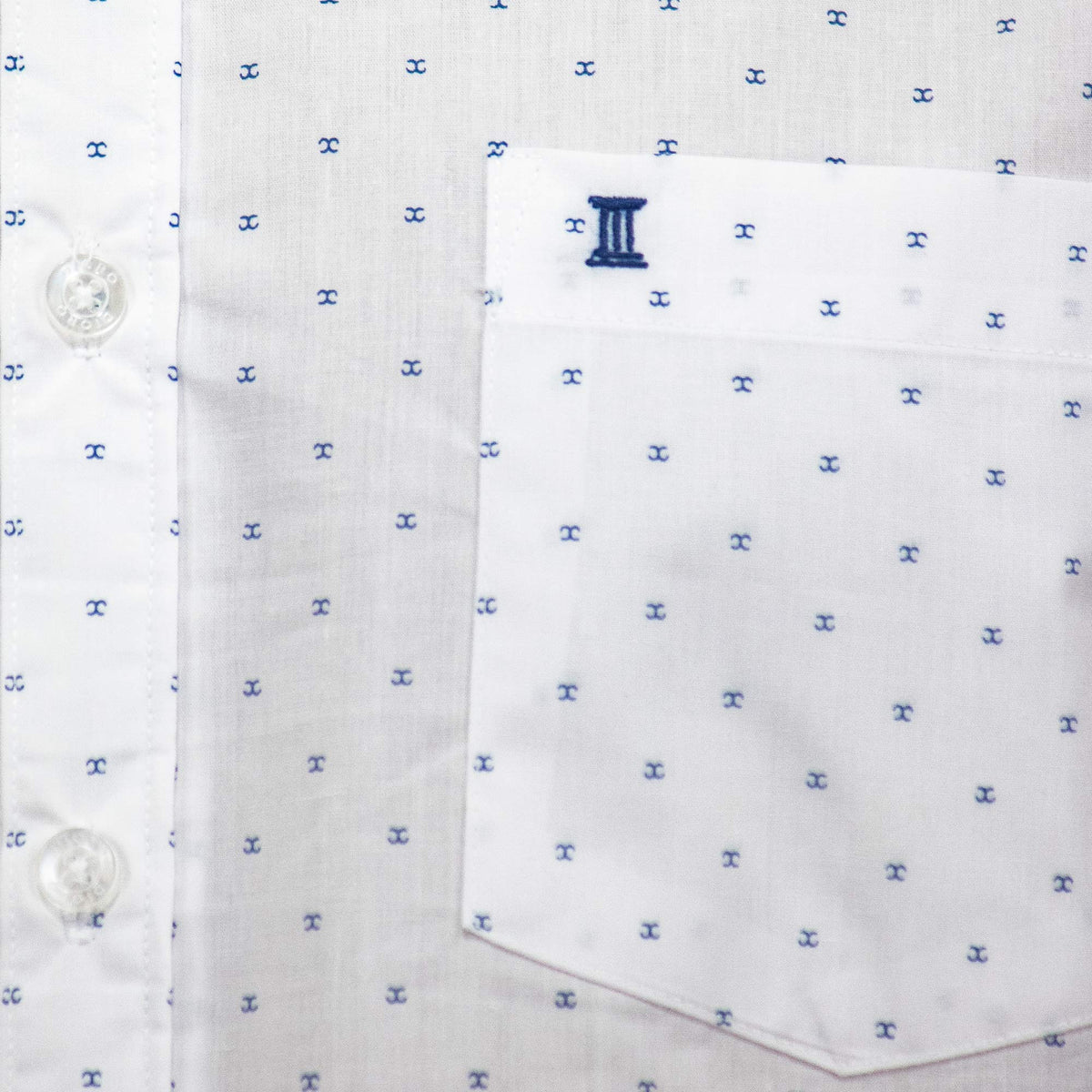 Camisa con Estampado Blanca de Manga Corta 2408081