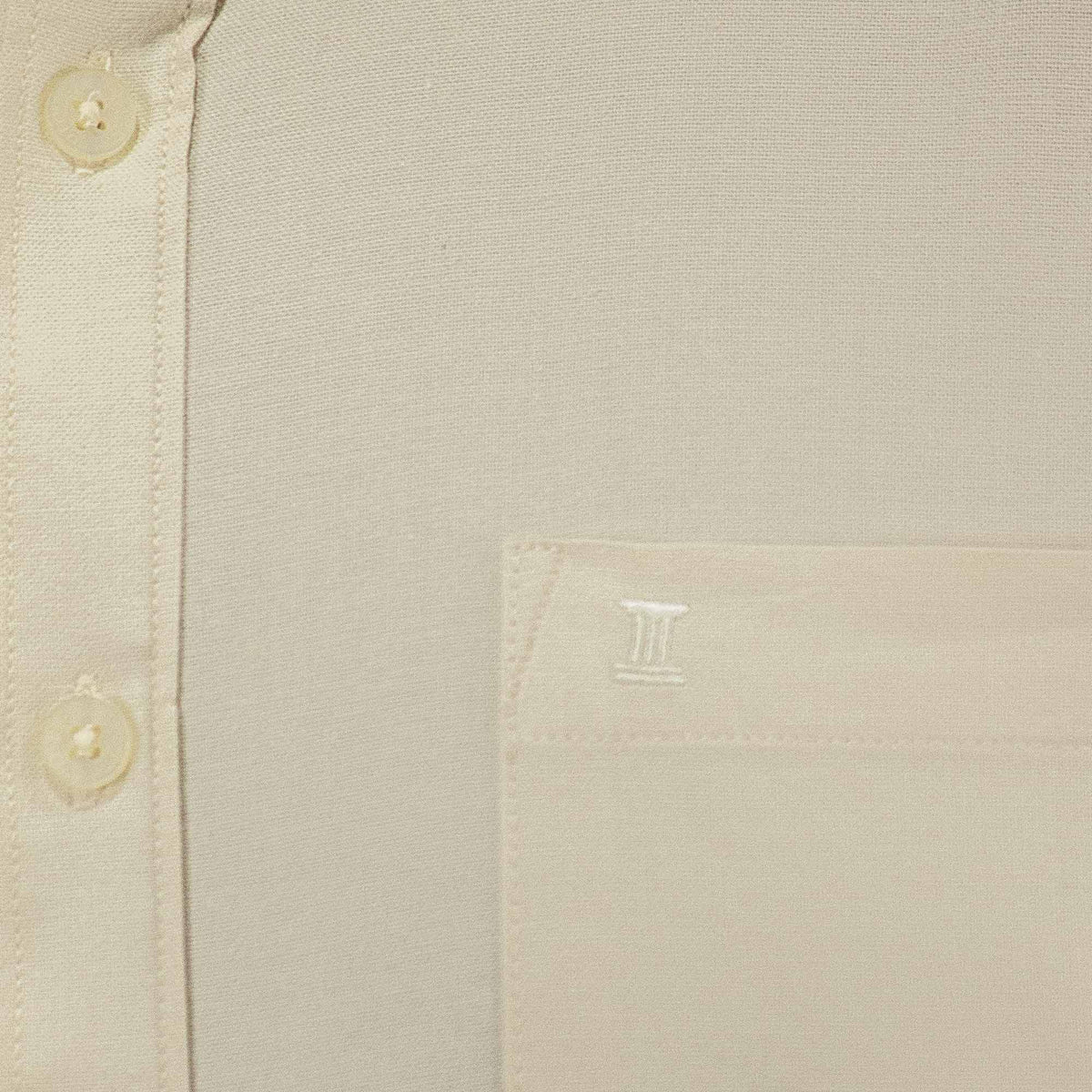 Camisa Lisa Beige con Manga Larga 100% Algodón 2409086