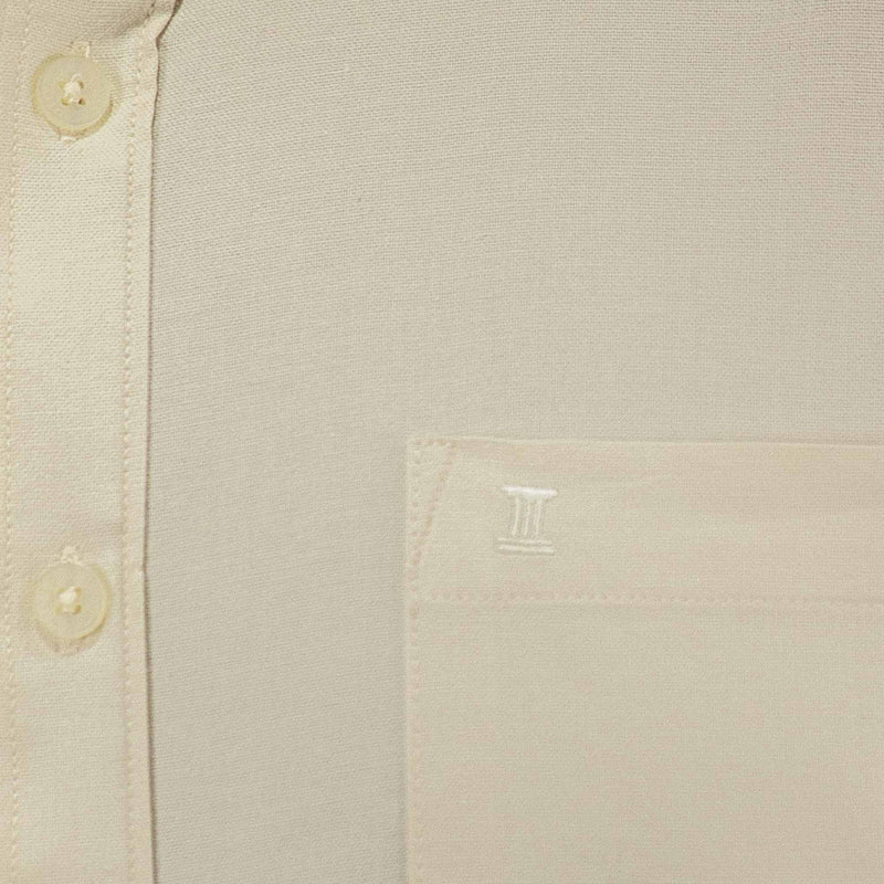 Camisa Lisa Beige con Manga Larga 100% Algodón 2409086