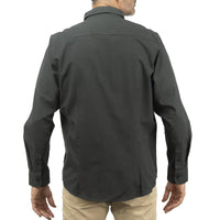 Camisa Negra Lisa con Manga Larga 100% Algodón 2409090