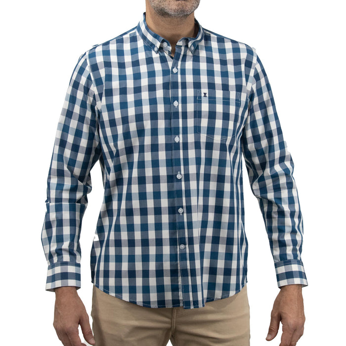 Camisa Bambú de Manga Larga Cuadros Azul 2409102