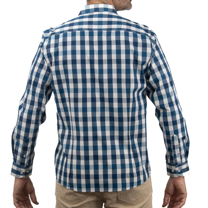 Camisa Bambú de Manga Larga Cuadros Azul 2409102