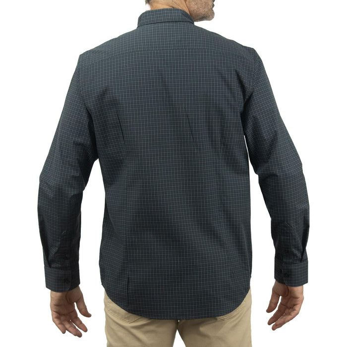 Camisa de Cuadros Negra con Manga Larga 100% Algodón 2409117
