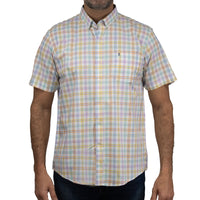 Camisa Cuadros Blanca con Manga Corta 100% Algodón 2409124