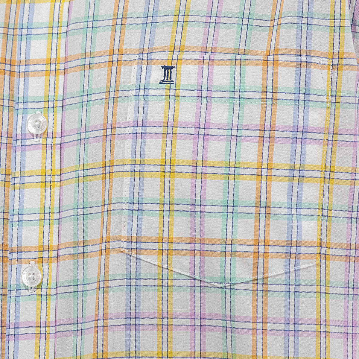 Camisa Cuadros Blanca con Manga Corta 100% Algodón 2409124