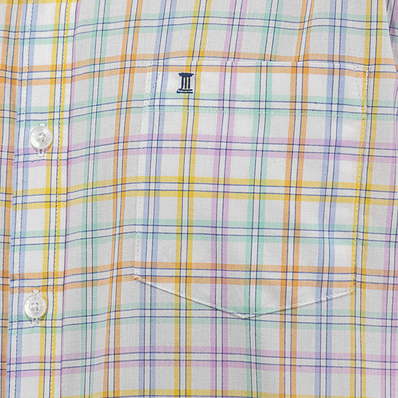 Camisa Cuadros Blanca con Manga Corta 100% Algodón 2409124