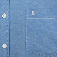 Camisa para Hombre Lisa Azul con Manga Corta 2409126
