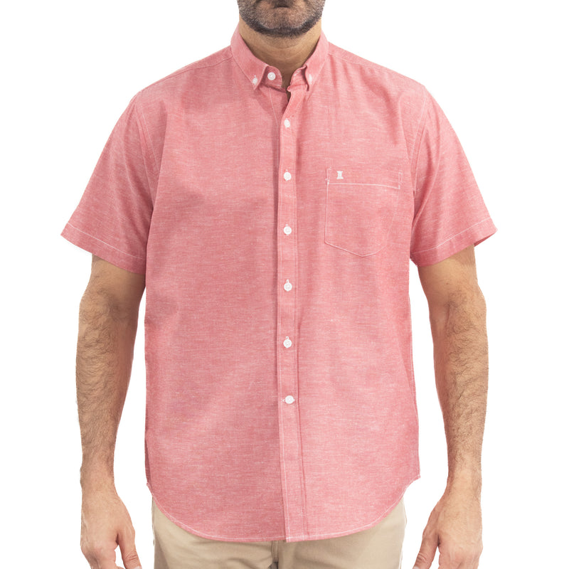 Camisa de Manga Corta Lisa Roja 2409127