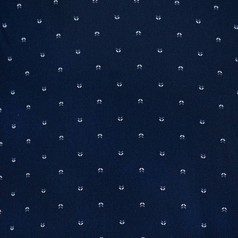 Camisa Azul con Estampado de Manga Corta 100% Algodón 2409128