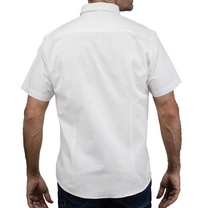 Camisa de Manga Corta Lisa Blanca 2409130