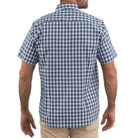 Camisa Bambú de Cuadros Azul con Manga Corta 2409131